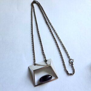 N.E. From Pendant Necklace Sterling Silver Amethyst: Danish Design
